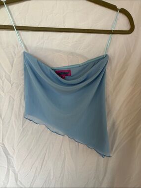 Edikted Light Blue Cowl Neck Crop Top